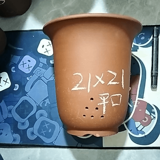 紫砂20CM（含）-50CM（不含）红泥平口金钟瑕疵一个