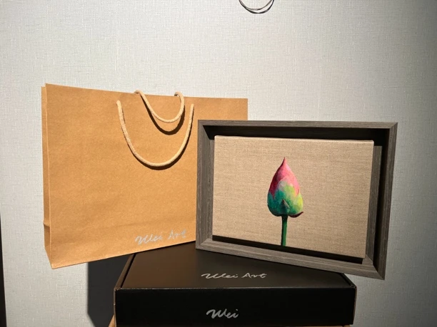 荷花油画小品19×27厘米，文化礼品