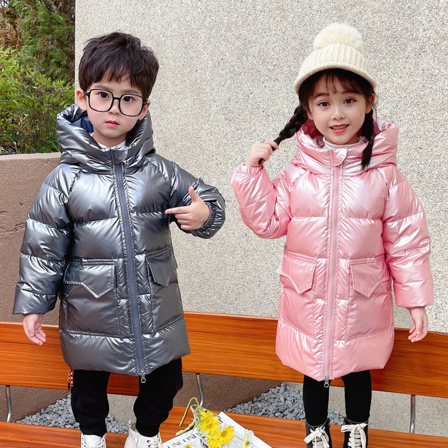 儿童羽绒服中长款女童洋气加厚冬装2023新款中大童男童保暖外套