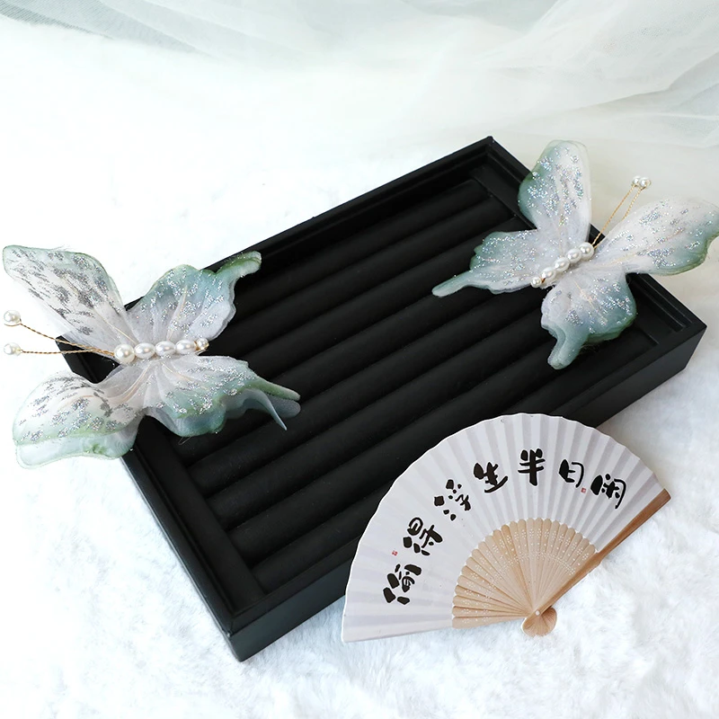 【庄周梦蝶 】HF2072S流云汉唐原创蝴蝶对夹高级配色汉服清冷风配饰