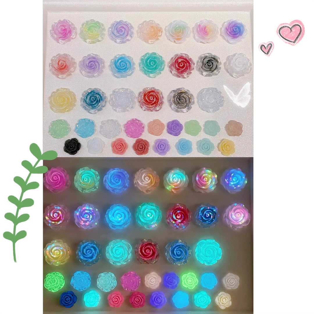 合集】圆玫瑰体验装 创意diy 奶油胶 夜光摆件 挂件 花束 手机壳