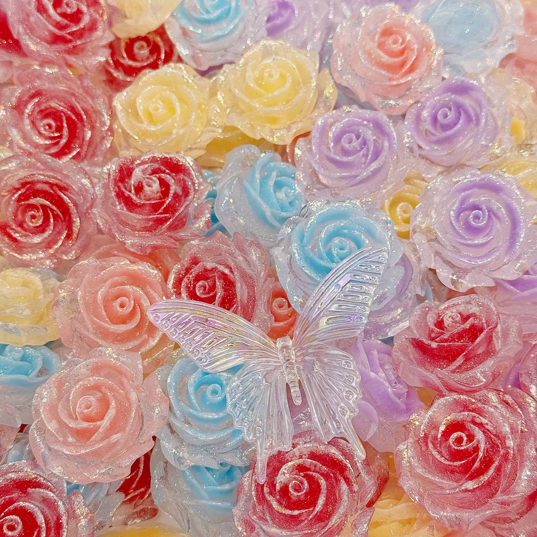 夜光萤火虫圆玫瑰36mm diy夜光摆件 挂件 花束 手机壳 装饰物点缀