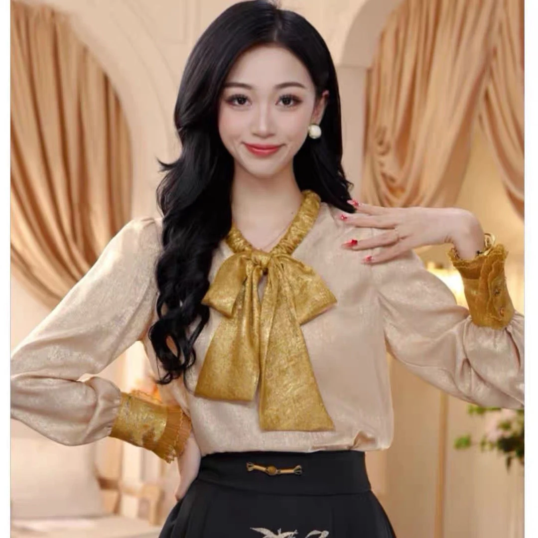 爱心波点蝴蝶结衬衫 f253