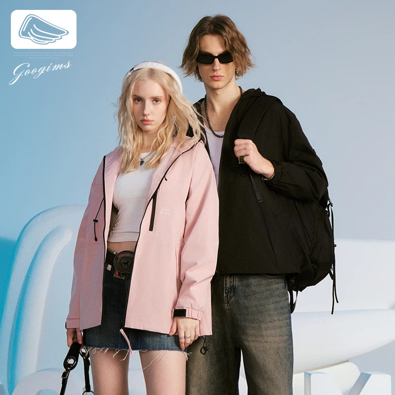 韩国Googims休闲户外工装连帽夹克男女同款秋季宽松潮流百搭外套