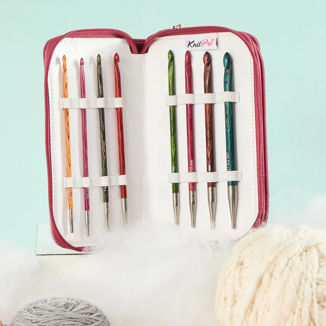 KnitPro dreamz桦木阿富汗钩针套装200650毛衣毯子针3.5-8.0