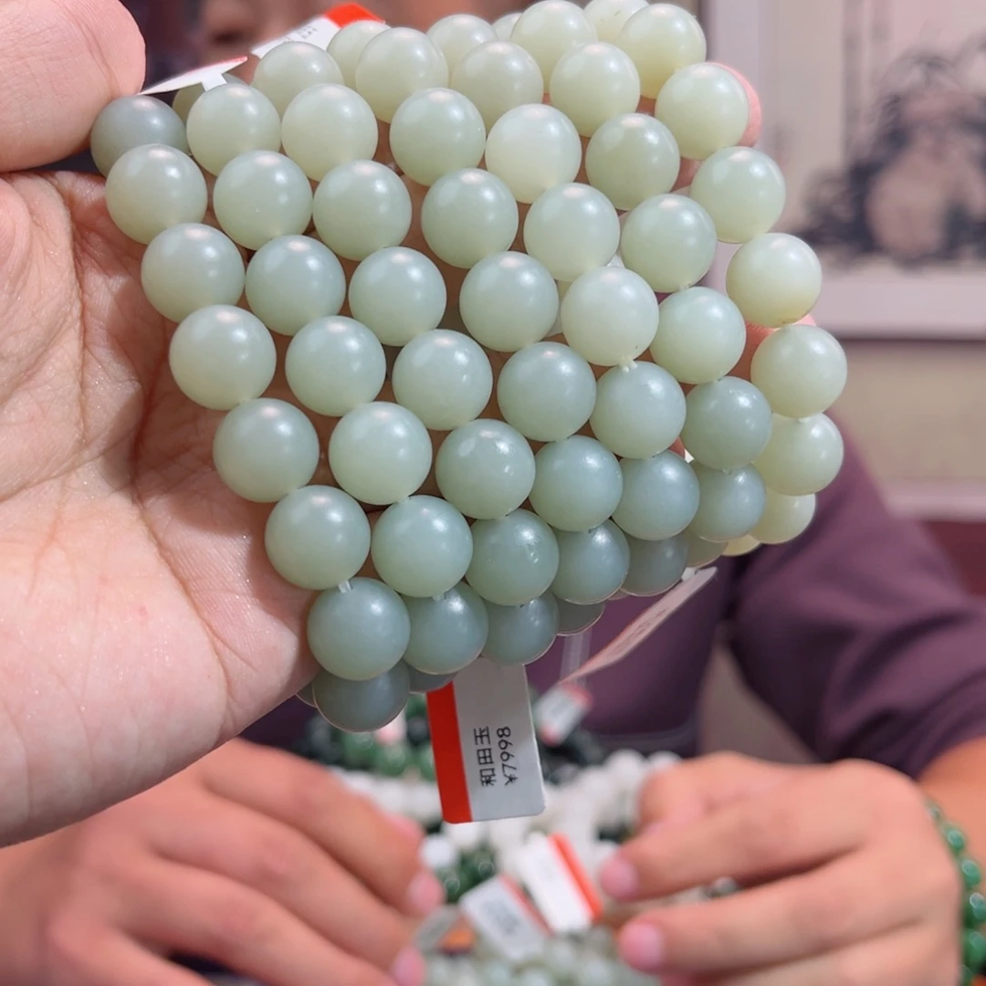 和田玉手串未镶嵌手串新疆且末山流水多样性拍一发一