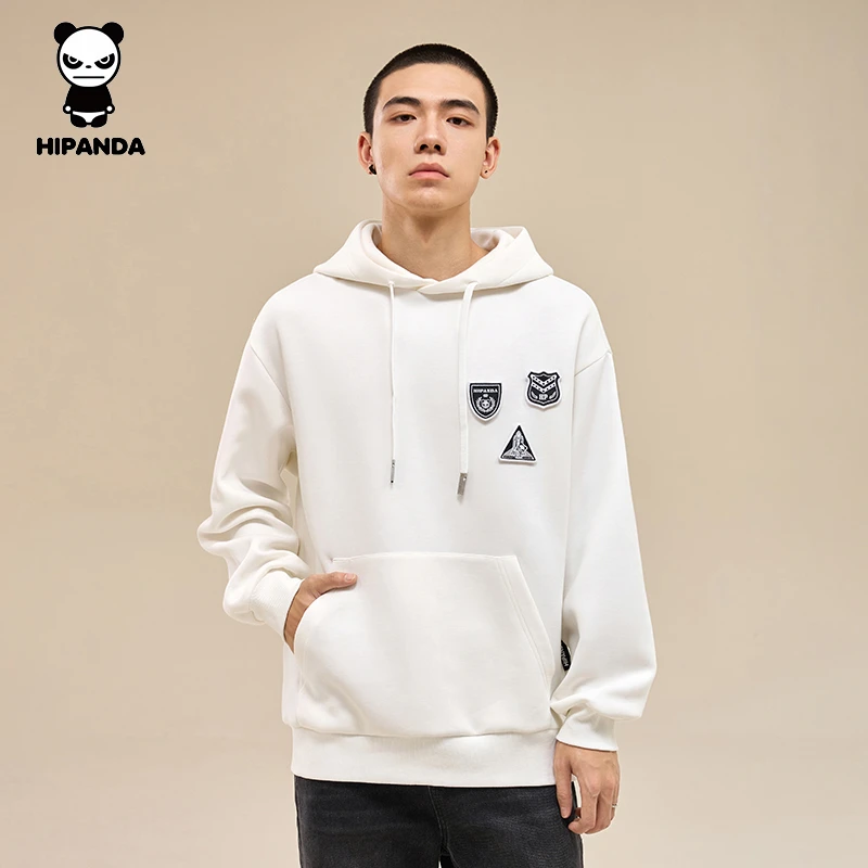 HiPanda你好熊猫秋季男上衣时尚百搭休闲潮流宽松连帽长袖卫衣