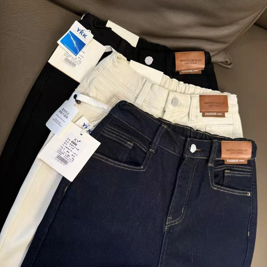 喜樂    2024植绒男友牛仔裤冬季新款时尚百搭休闲水洗女士休闲裤