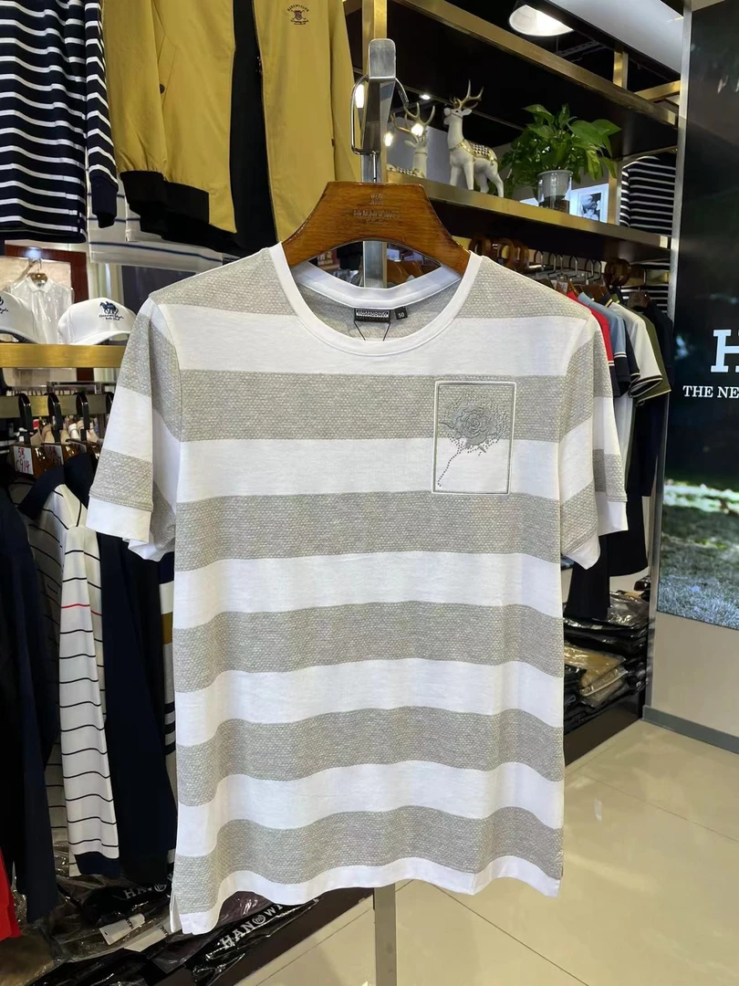 男装夏季短袖休闲圆领T恤C381