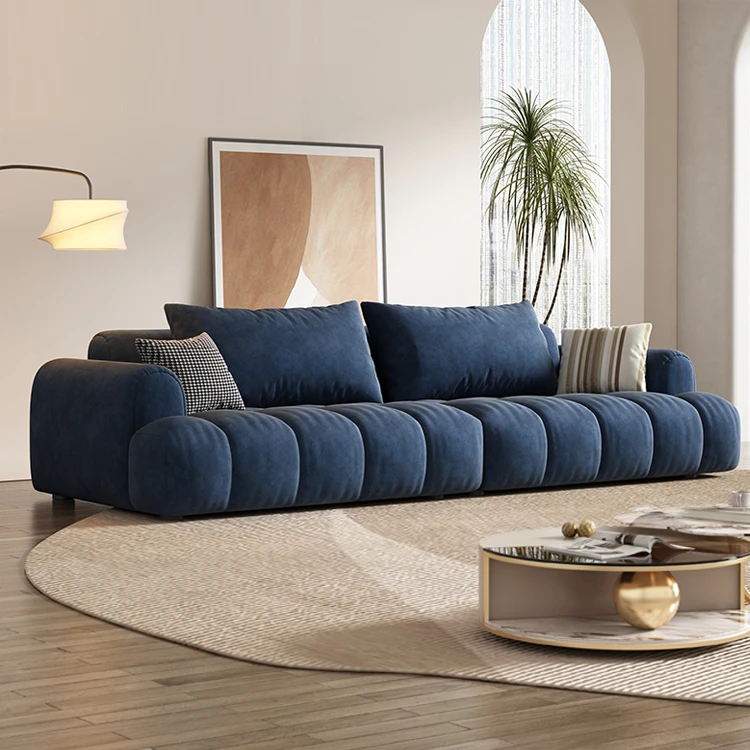 新款布艺沙发豆腐块小户型客厅北欧简约模块直排防猫抓布佛山家具
