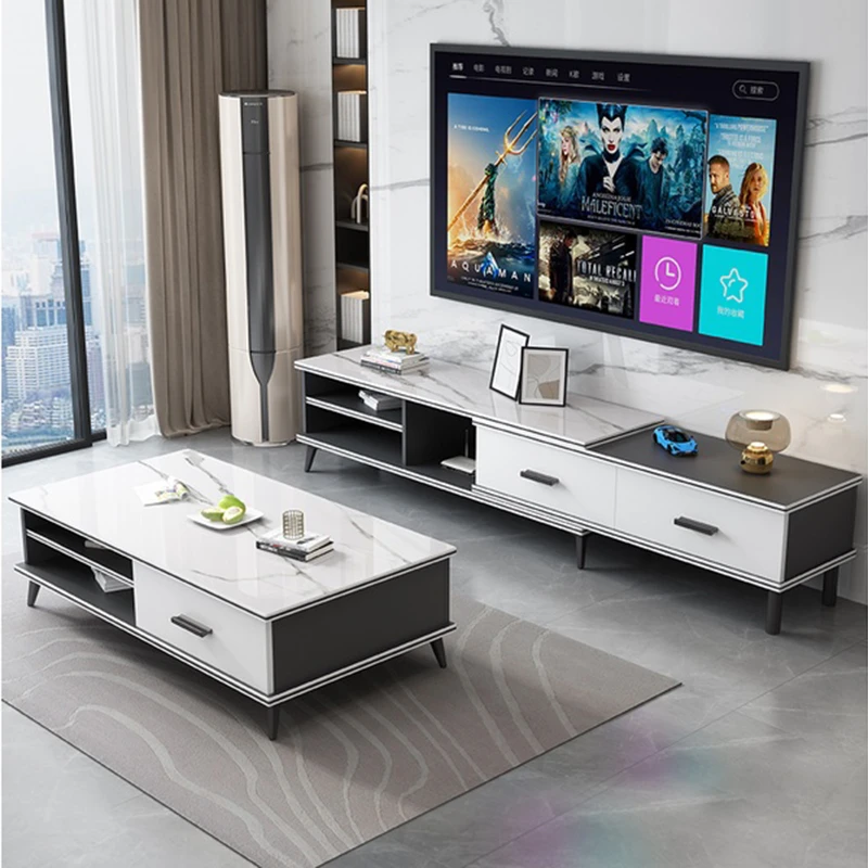 简约现代客厅家具家用岩板茶几可伸缩电视柜茶几888A电视柜888F