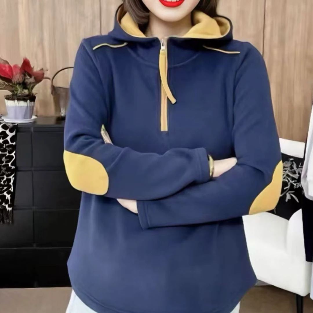 2024新款爆款秋冬长袖时尚休闲洋气网红宽松显瘦百搭加厚双面德绒