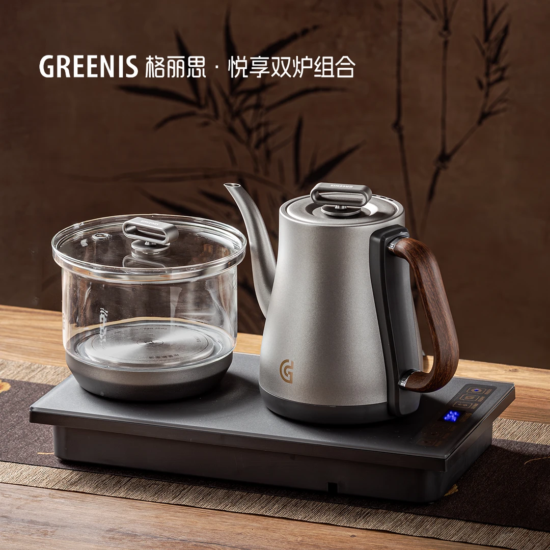 GREENIS格丽思纯钛自动上水电热水壶嵌入家用茶台一体蒸煮茶壶