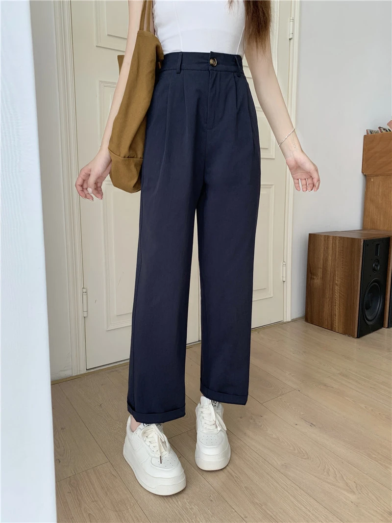 【高支高密豆腐裤】肌理设计遮胯显瘦百搭直筒休闲裤15453(2419)