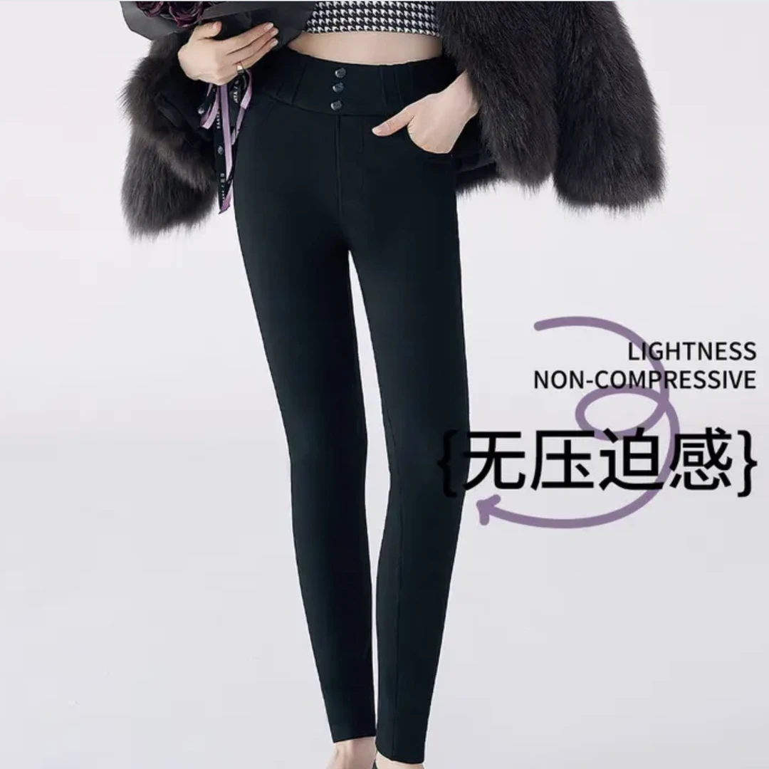 【太阳女神裤】暖到心窝定制纱线暖绒显瘦芭比裤小黑裤 13751(2615)