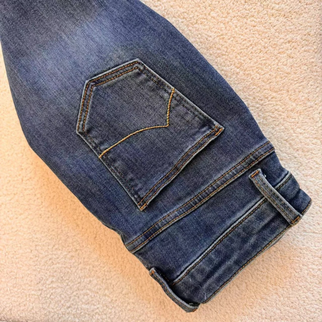 【法式不变形牛仔】复古直筒九分优雅牛仔法棍裤-苋 15650(3826)