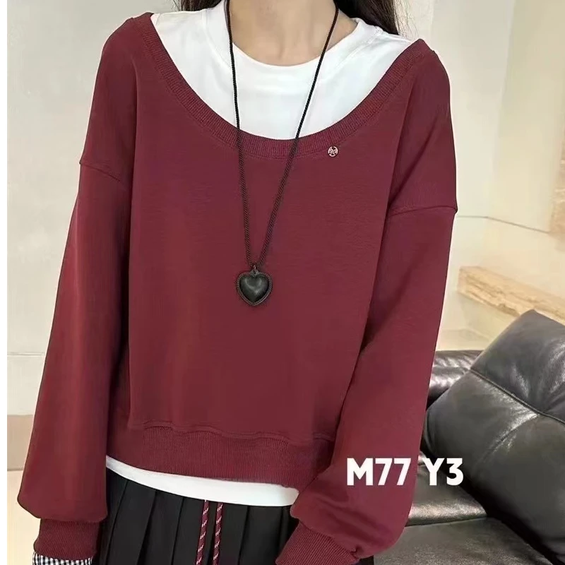 【百搭洋气两件套】多种穿搭长袖卫衣背心显瘦套装-苋 15719(823)