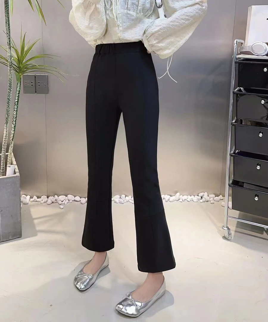 【筷子喇叭裤】显高显瘦女神高腰时尚显瘦弹力休闲裤-苋 15616(933)