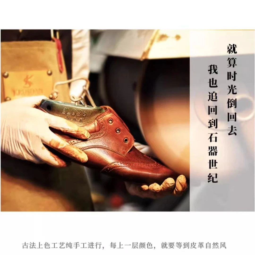 头层牛皮鞋休闲鞋德训鞋棕色乐福鞋