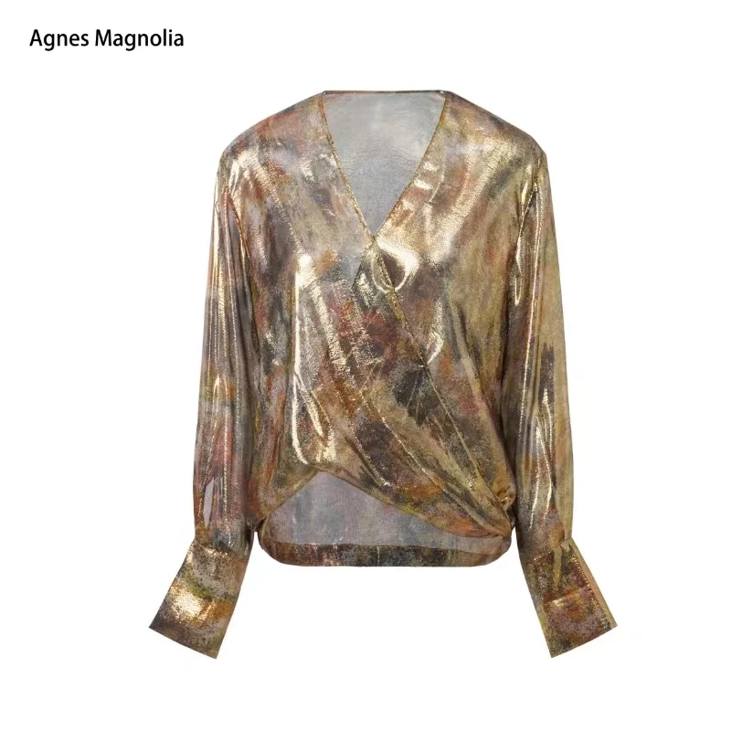 【孤品NO退】Agnes Magnolia 【鎏金】千金重工真丝正反两穿衬衫