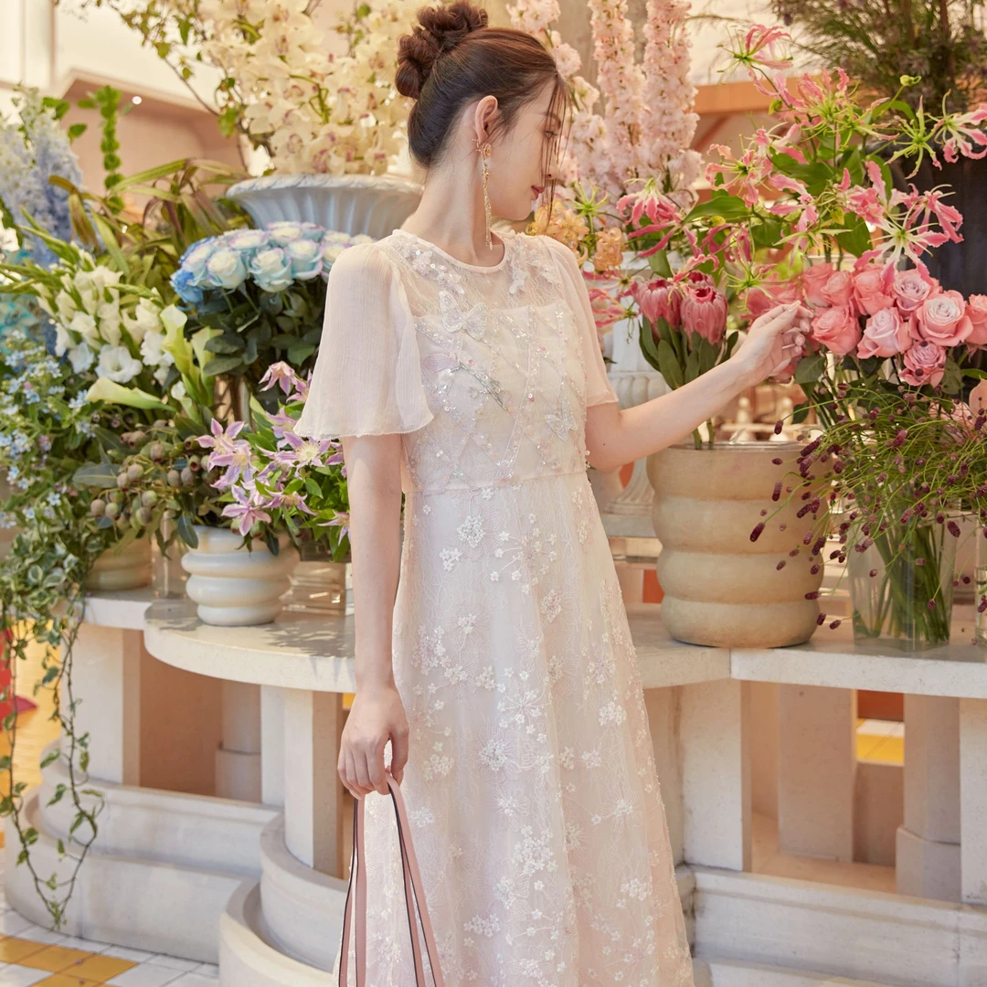 Marie Elie【蒲公英女王】重工钉珠连衣裙EAE12M09934 EAE12M099L34