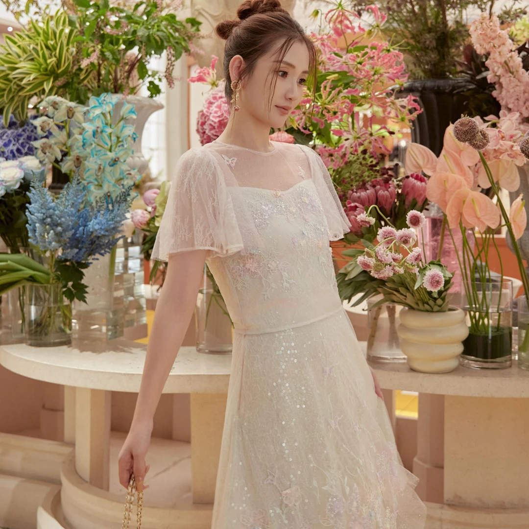 MarieElie【漫舞花蝶】春夏新款重工刺绣套装EAE12W11476