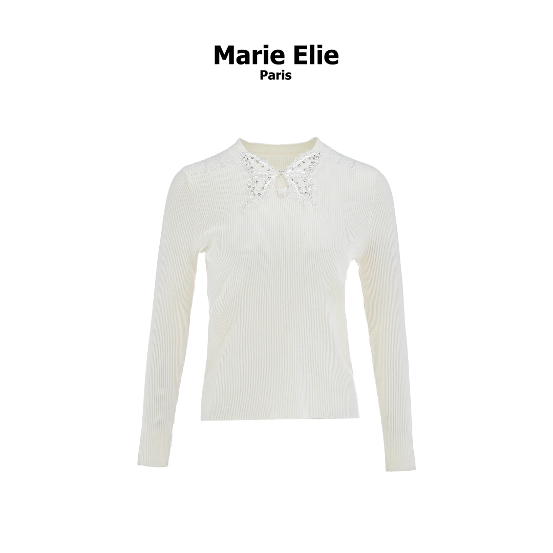 Marie Elie【蝴蝶风铃】新款钉珠毛衫EAE33E19520