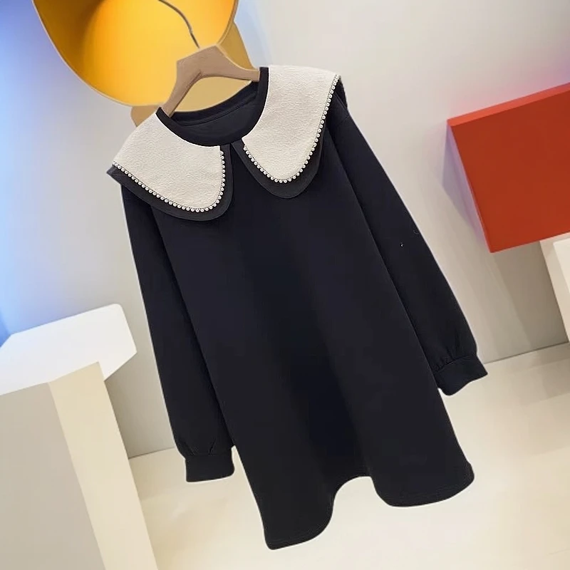 2024珍珠娃娃领连衣裙时尚百搭减龄