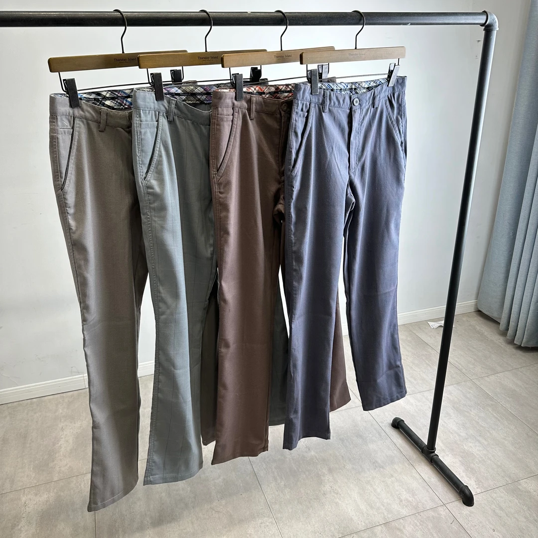 外贸春秋款男士宽松直筒长裤休闲裤百搭简约纯色透气裤子9136