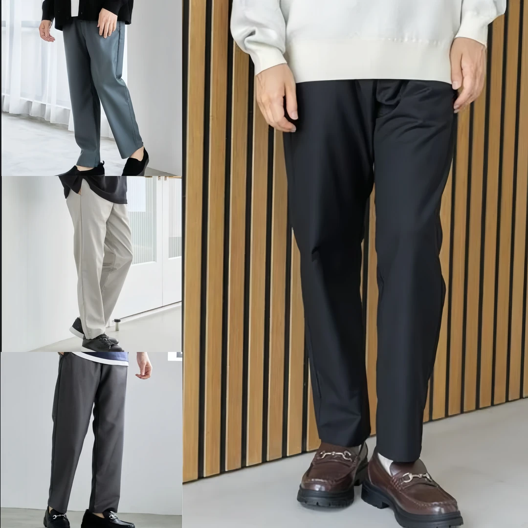 质感抗皱顺滑日单男士宽松微弹力休闲裤长裤透气春秋夏九分裤7991