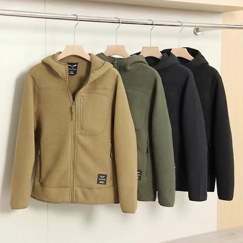 情侣款英伦风休闲双面摇粒绒重磅连帽夹克秋冬季保暖外套Y4D1016