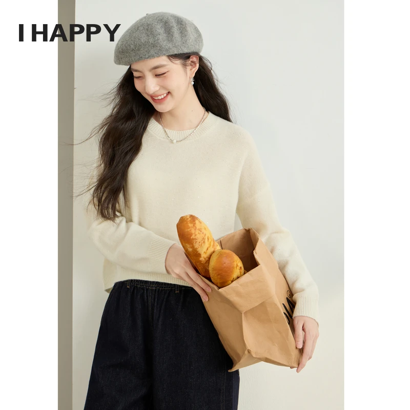 海贝简约套头针织衫秋冬设计感慵懒风内搭毛衣上衣H4H07AW330