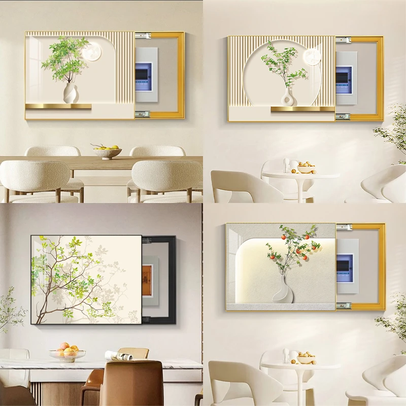 奶油风电表箱装饰画现代简约餐厅电闸配电箱遮挡电表箱装饰画【商】