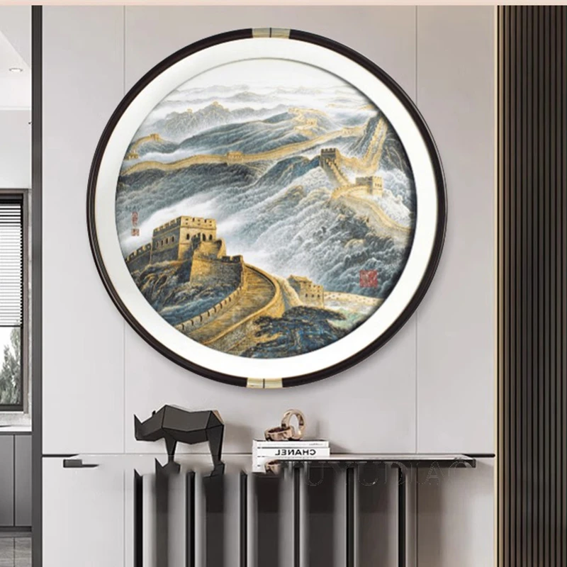 【苏绣坊】居家好物长城肌理新中式玄关装饰画挂画走廊过道墙画