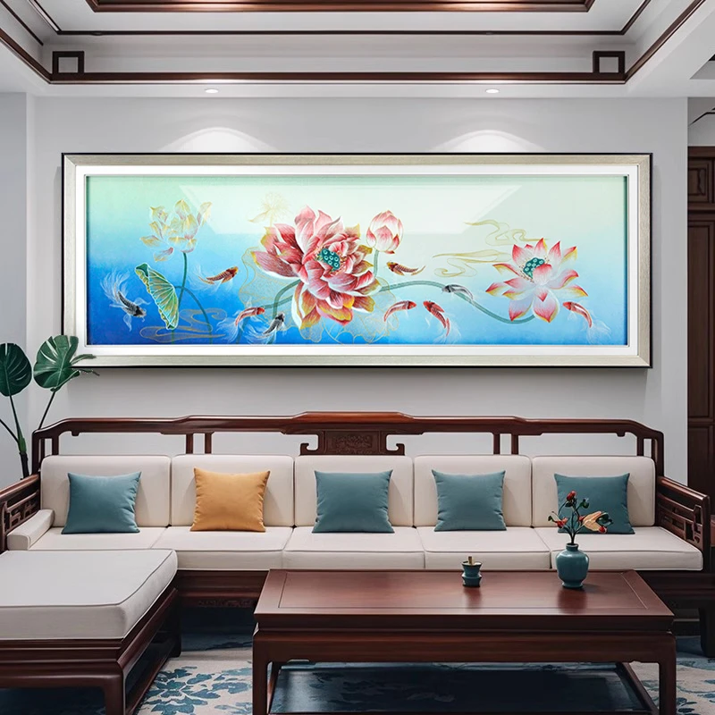 【苏绣坊】居家好物新中式客厅装饰画苏绣刺绣画大版横幅织锦绣画