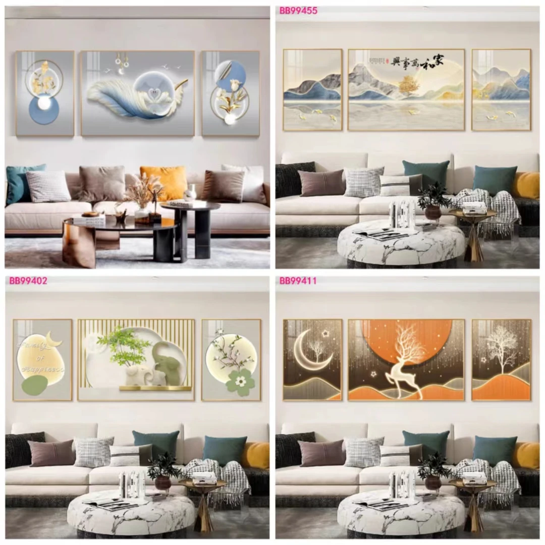 现代简约客厅装饰画花卉小清新山水挂画高档轻奢墙面挂画