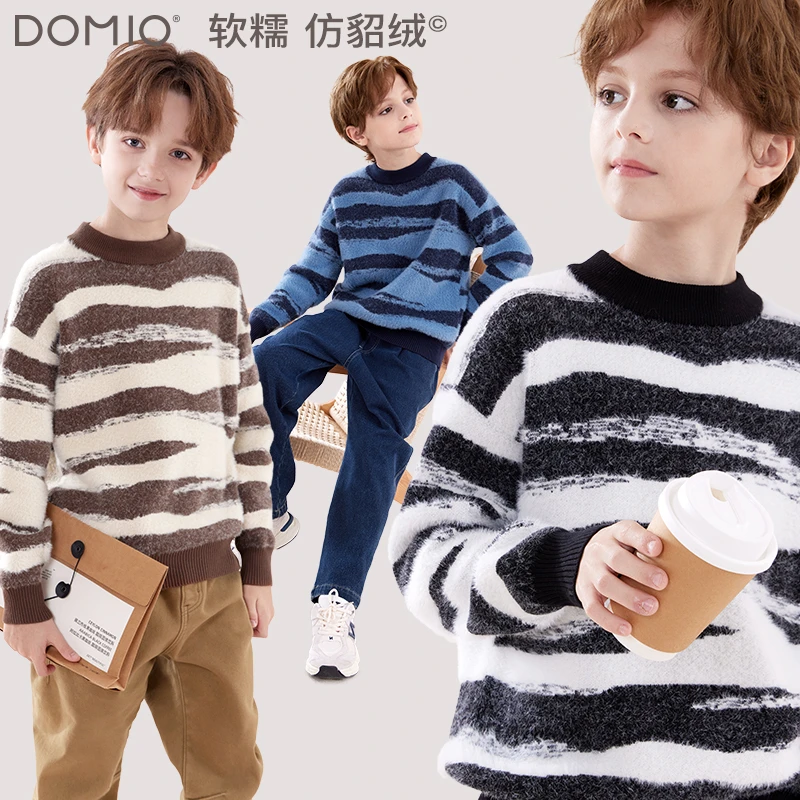 男童毛衣儿童针织2025冬新款中大童男孩线衣加厚打底衫洋气童装