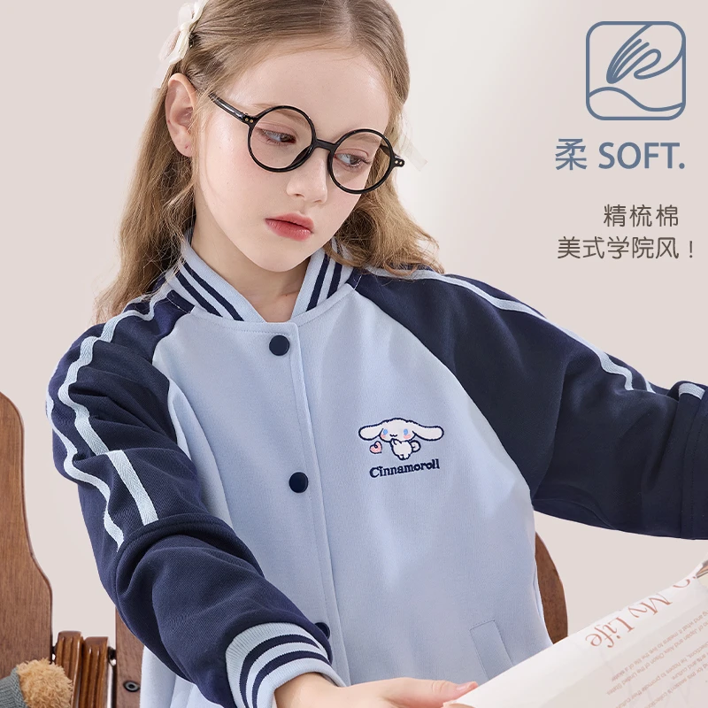 女童棒球服春秋新款2025洋气儿童外套宽松休闲服春大童上衣