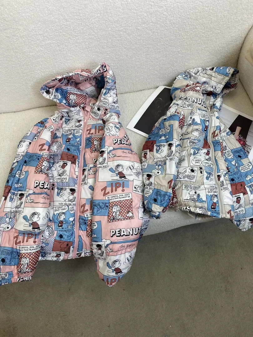 童装秋冬卡通连帽轻薄羽绒服 C2049