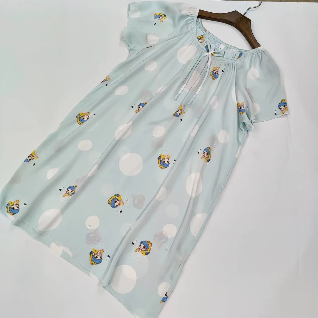 夏季时尚休闲女士卡通印花显瘦吊带睡裙 C11