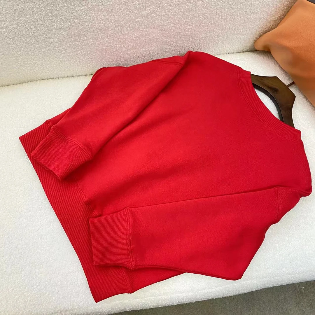 儿童卫衣红色圆领休闲套头c1240