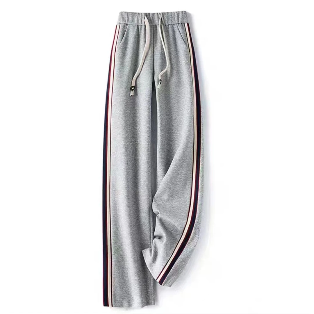 春秋宽松百搭休闲直筒条纹直筒裤C1689