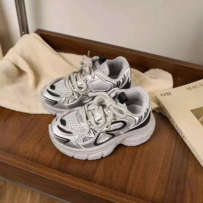 儿童春秋时尚洋气透气网面休闲运动鞋老爹鞋H1145