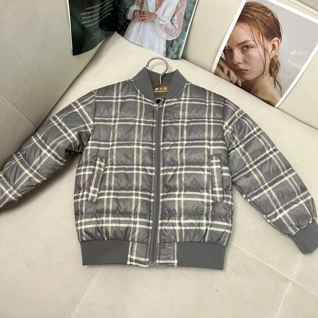 冬季新款儿童洋气百搭格子羽绒服H1470