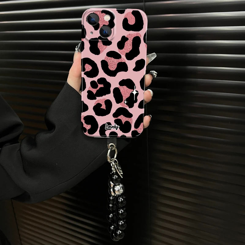 适用【苹果15plus】ins风菲林壳高级感创意个性网红豹纹时尚手机壳