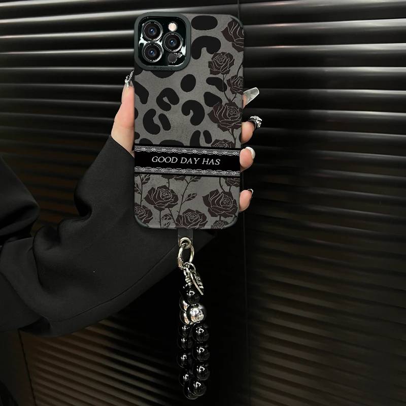 适用于【苹果13pro】皮质软壳ins风玫瑰创意防摔全包个性手机壳女款