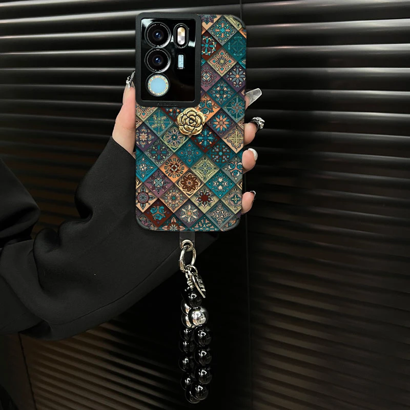 适用【vivos17】五彩图腾ins风秋冬皮质创意全包网红防摔手机壳女款