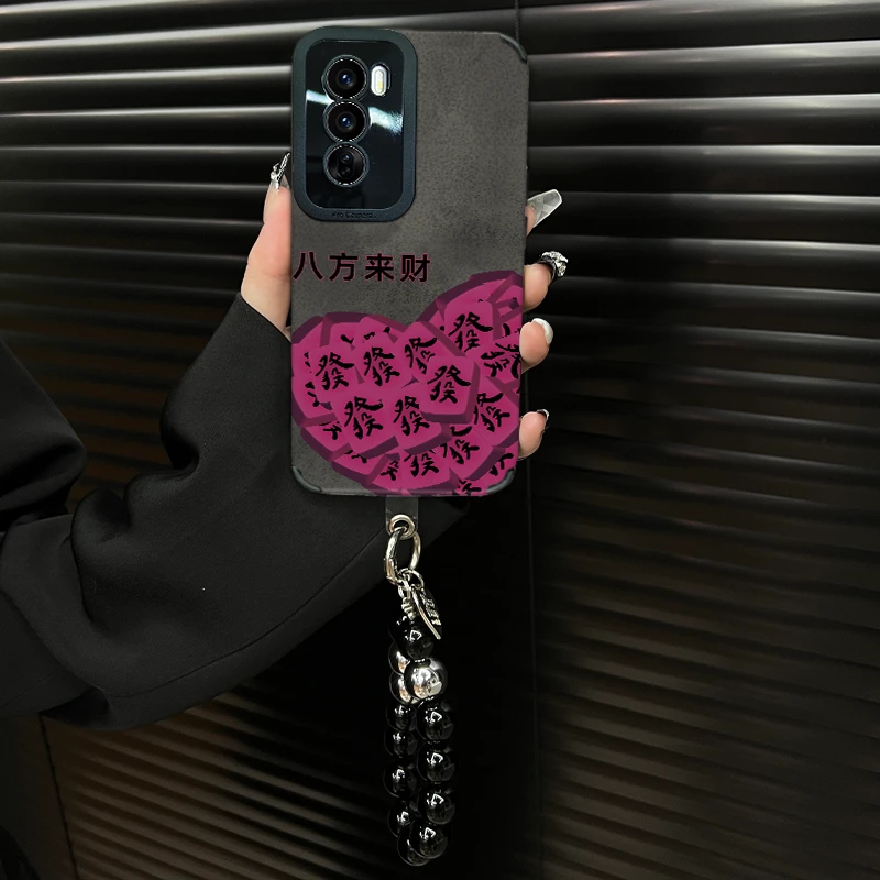 适用【opporeno12】ins风秋冬皮质软壳全包创意个性网红手机壳女款