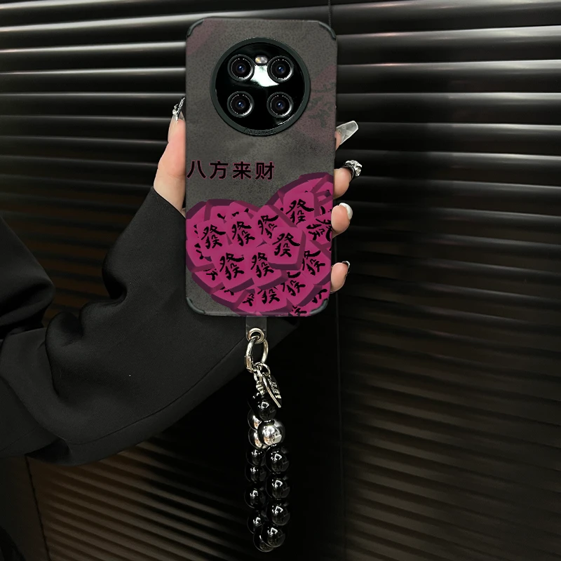 适用【华为mate40】发财ins风皮质软壳全包创意个性网红手机壳女款