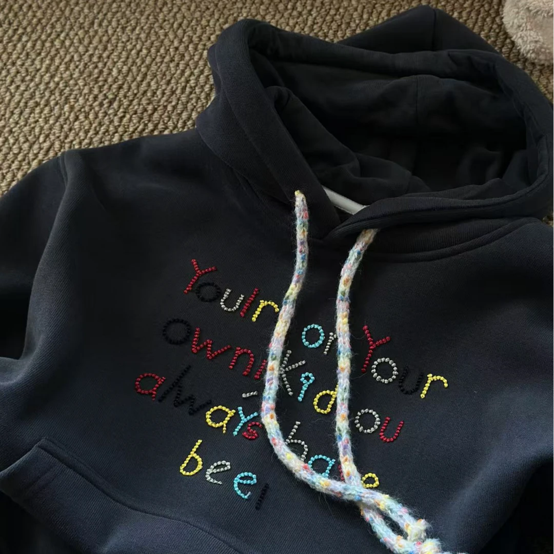 草莓香蕉【冬季新款】儿童加绒彩色刺绣字母韩版卫衣 3080